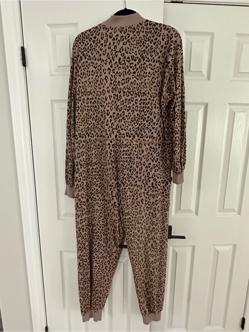 Free People Taupe Leopard Print V-Neck Jumpsuit - Picture 4 of 4